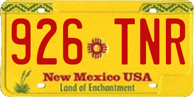 NM license plate 926TNR