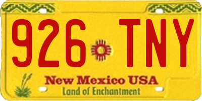 NM license plate 926TNY