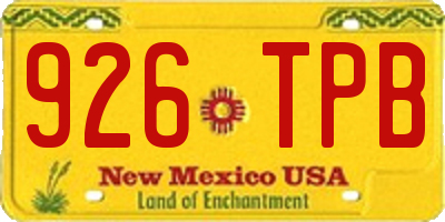 NM license plate 926TPB