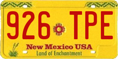 NM license plate 926TPE