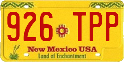 NM license plate 926TPP