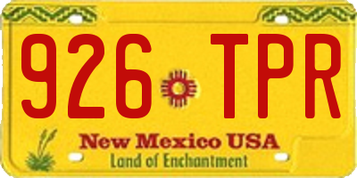 NM license plate 926TPR