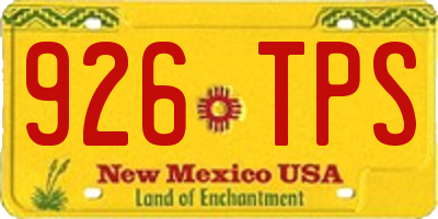 NM license plate 926TPS