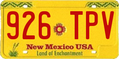NM license plate 926TPV