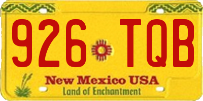 NM license plate 926TQB