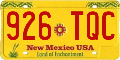 NM license plate 926TQC