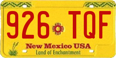 NM license plate 926TQF