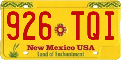 NM license plate 926TQI