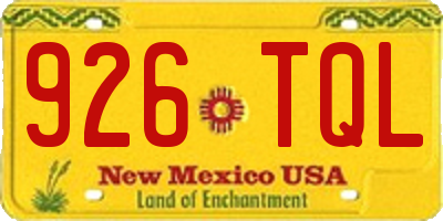 NM license plate 926TQL