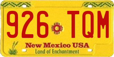 NM license plate 926TQM