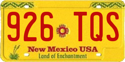 NM license plate 926TQS
