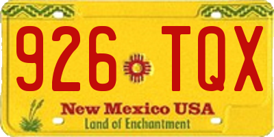 NM license plate 926TQX