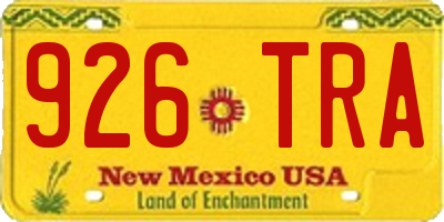 NM license plate 926TRA
