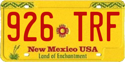 NM license plate 926TRF