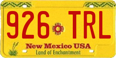 NM license plate 926TRL