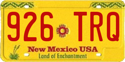 NM license plate 926TRQ