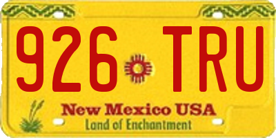 NM license plate 926TRU