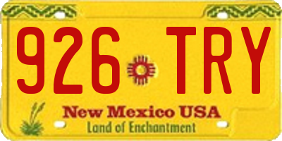 NM license plate 926TRY