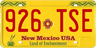 NM license plate 926TSE