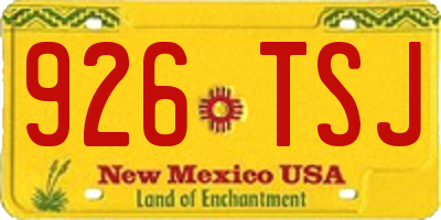 NM license plate 926TSJ