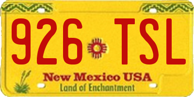 NM license plate 926TSL