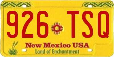 NM license plate 926TSQ