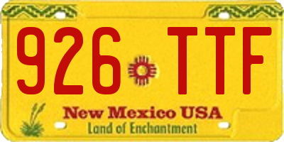 NM license plate 926TTF
