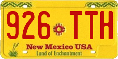 NM license plate 926TTH