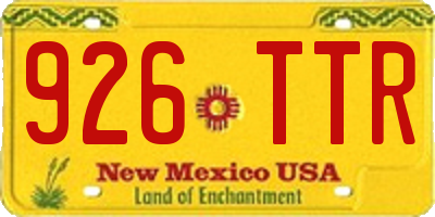 NM license plate 926TTR