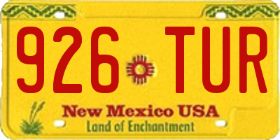 NM license plate 926TUR