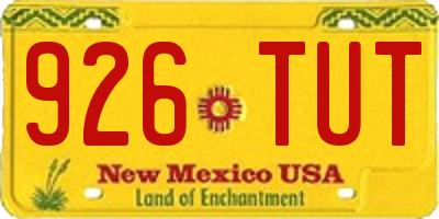 NM license plate 926TUT