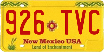 NM license plate 926TVC