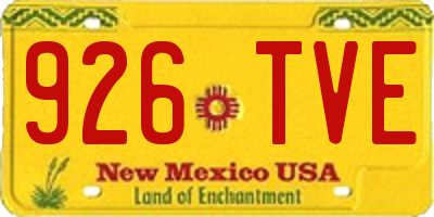 NM license plate 926TVE