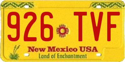 NM license plate 926TVF