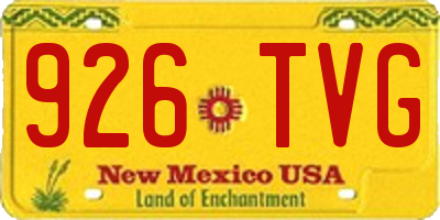 NM license plate 926TVG