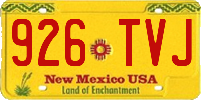 NM license plate 926TVJ