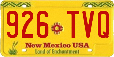 NM license plate 926TVQ