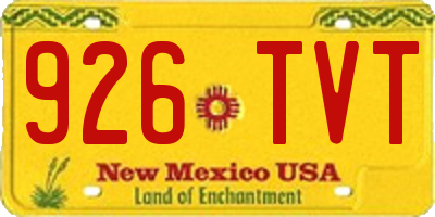 NM license plate 926TVT