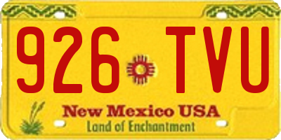 NM license plate 926TVU