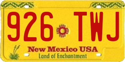 NM license plate 926TWJ