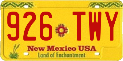 NM license plate 926TWY