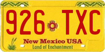 NM license plate 926TXC