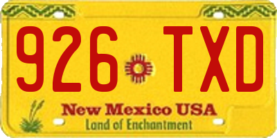 NM license plate 926TXD