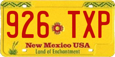 NM license plate 926TXP