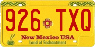 NM license plate 926TXQ