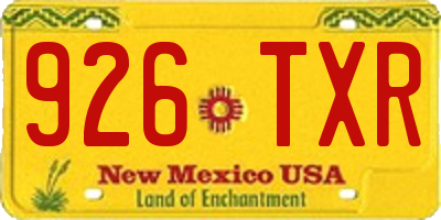 NM license plate 926TXR