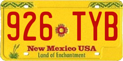 NM license plate 926TYB