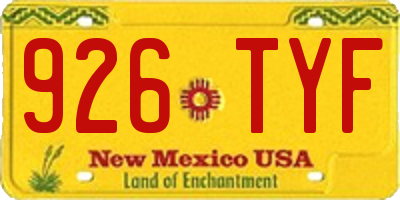 NM license plate 926TYF