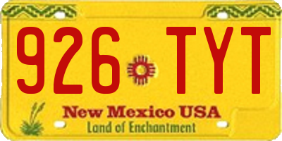 NM license plate 926TYT