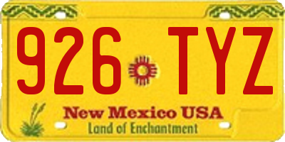 NM license plate 926TYZ